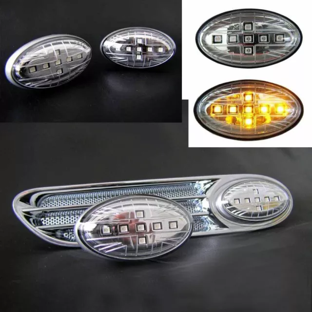 SEITENBLINKER IN UNION JACK LED CHROM für MINI ONE D COOPER COOPER S R50 R52 R53