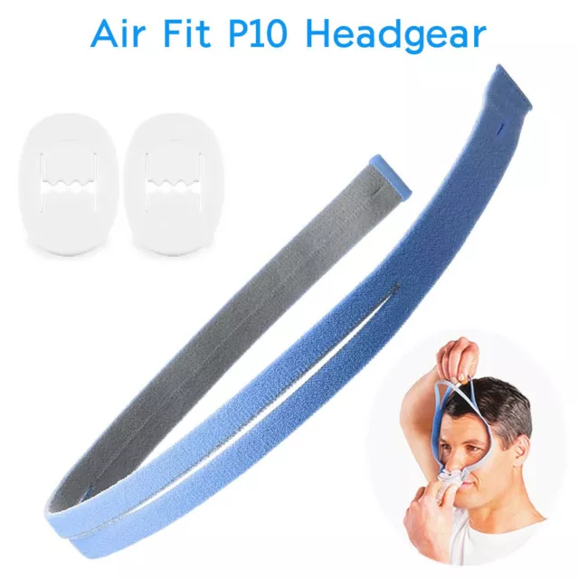 Ersatz-Kopfband für die ResMed AirFit P10 CPAP-Maske mit Clips Blau DE 2