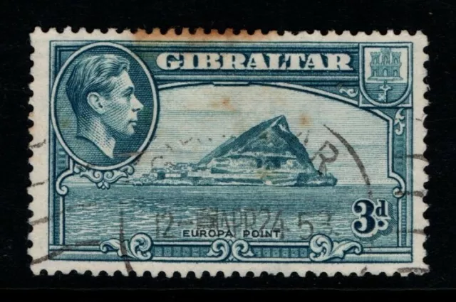 Gibraltar 1938 1942 1951 King George VI 3d perf 13 SG125b Used see note