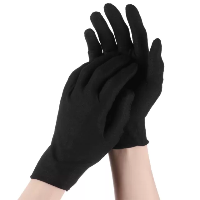 6 pairs/pack Labor Protection Gloves Inspection Gloves Thin Black Cotton Gloves~