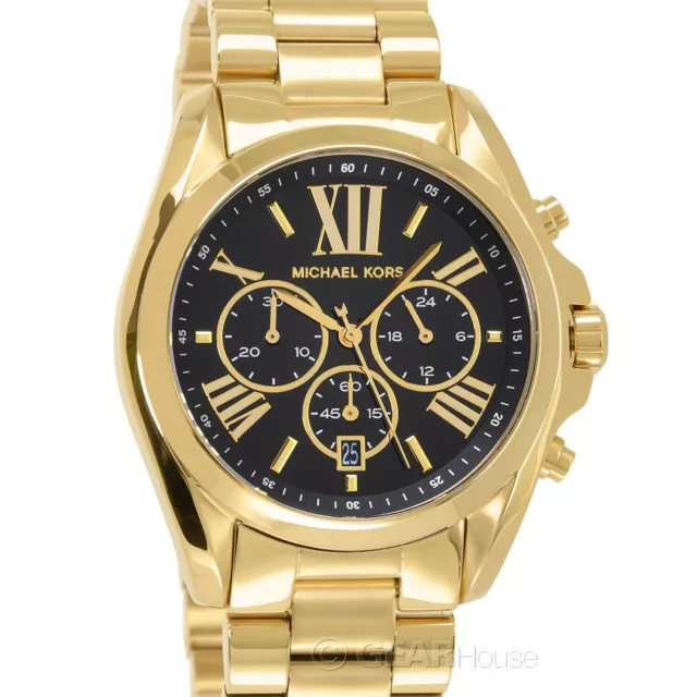 Michael Kors Womens Bradshaw Chronograph Watch, Black Dial, Stainless Steel Band