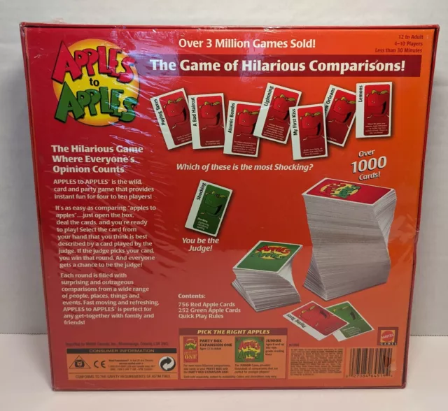 Apples To Apples Party Box Game The Game Of Hilarious Comparisons BRAND NEW 2