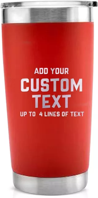 PERSONALIZED - Stainless 20oz Double Wall Vacuum Tumbler/Mug - 5 Color Options