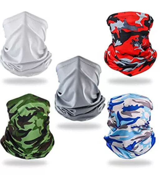 5Pcs Face Mask Sun Protection Neck Gaiter Magic Shield Scarf Sunscreen Balaclava
