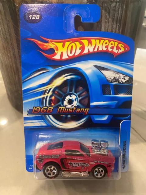 2006 Hot Wheels Sammler #128 1968 Mustang Orange Variante W / Chrom 5 Spoke Whls