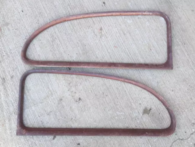 1940 Chevy 2dr Sedan QUARTER WINDOW GARNISH TRIM MOLDINGS Original GM pair