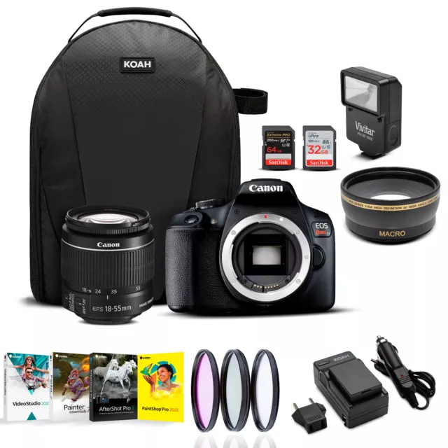 Canon T7 EOS Rebel DSLR Camera with 18-55mm Lens Deluxe Kit Editing Software