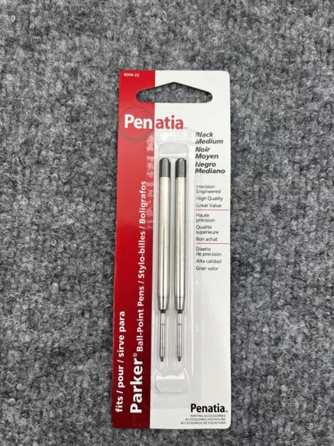 Penatia Black Medium Ballpoint Parker Pen Refills 8004-22