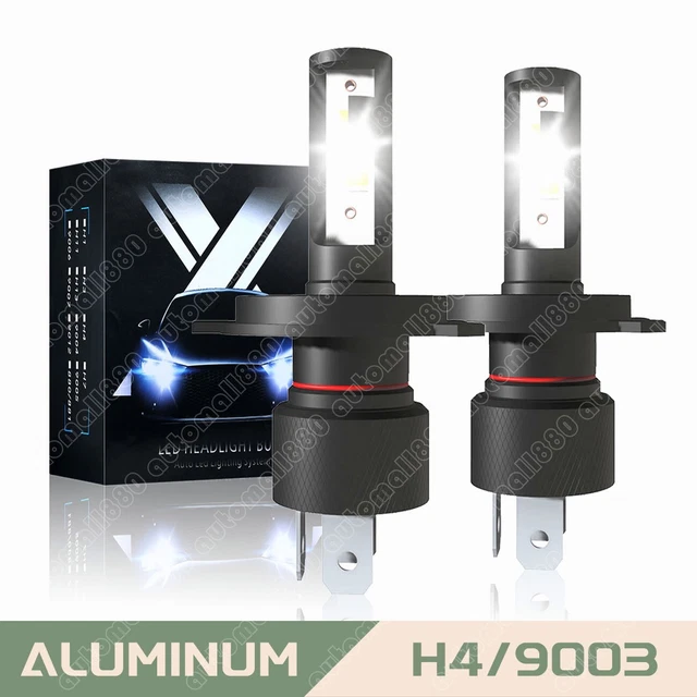 2-Pack H4 9003 LED Headlights Kit High Low Beam 3570 Bulbs 6000K White Wireless