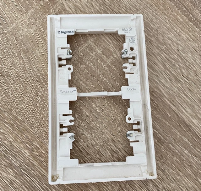 Plaque Double Verticale Legrand Sagane Plexo Grise - Réf 85501, Neuve Pour Interrupteurs