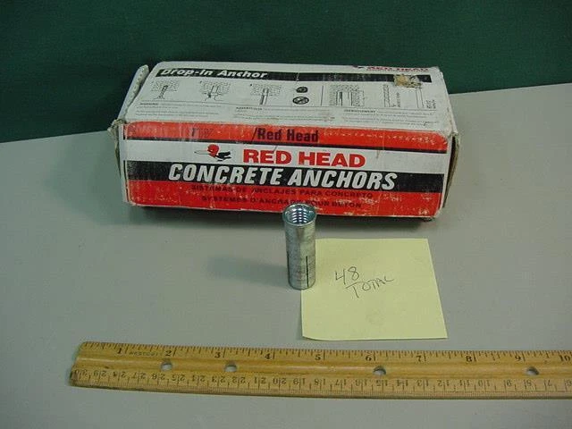 Box of 48 - Red Head Drop In Concrete Anchors 1/2" - 13 Bolt Model RM-12