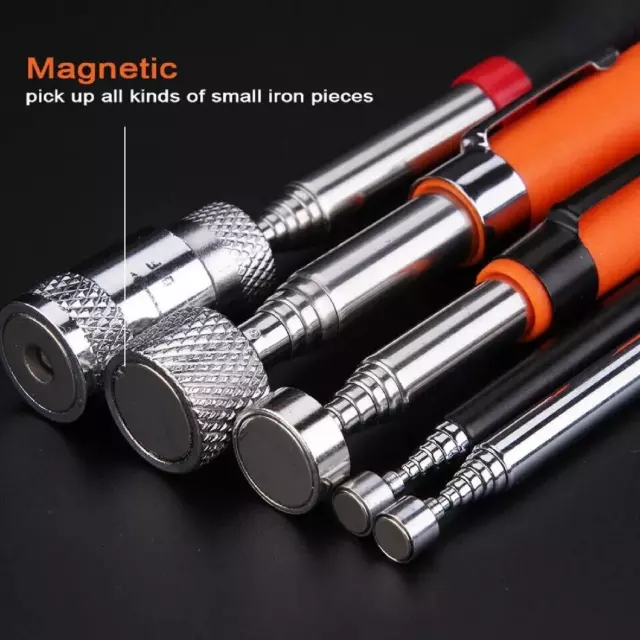 5 Pcs Portable Magnetic Pick Up Tool Extendable Telescopic LED Torch Magnet Rod