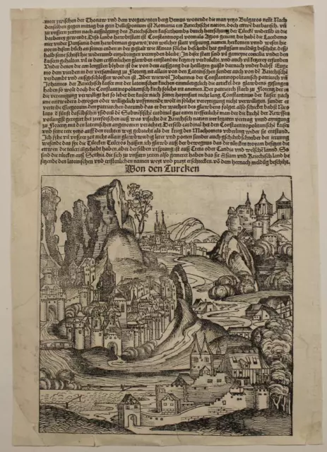 Constantinople Istanbul Turkey 1493 Schedel German Edition Antique City View