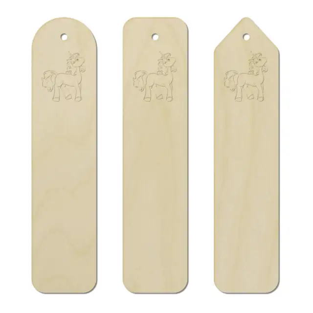 3 x 'Unicorn' Birch Bookmarks (BK00020326)