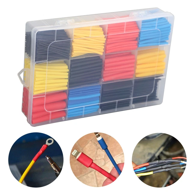 780Pcs Câble Gaine Thermo Rétractable Insulated Tubing 2:1 Assortment Kit Tools