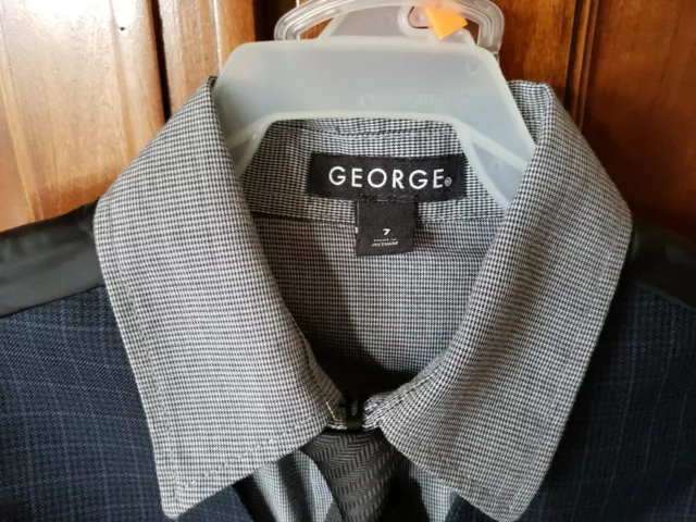 George tuta ragazzo set di 4, camicia cravatta pantaloni, grigio nero blu scuro, taglia 7 2