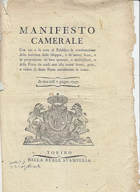 Gg522-Regno Del Piemonte 1797-Coniazione 3 Nuove Monete