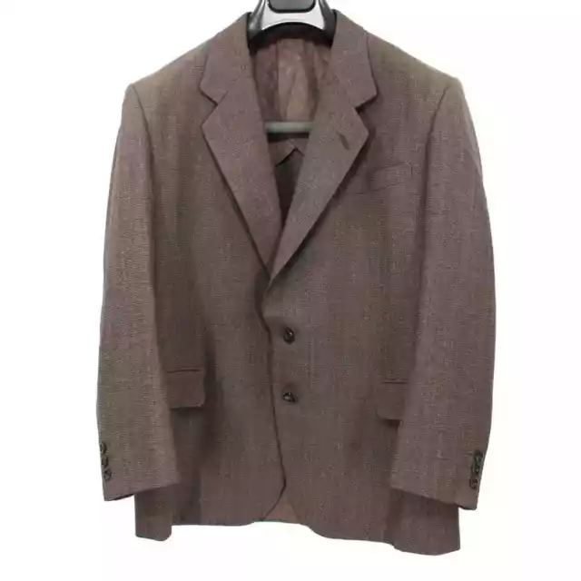 Balenciaga Super 100's Brown Woven Wool Single Breasted Suit Coat Blazer 40R-42S