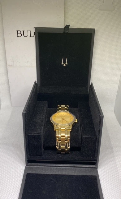 BULOVA MENS WATCH 97d05 Gold Tone 79.99 PicClick
