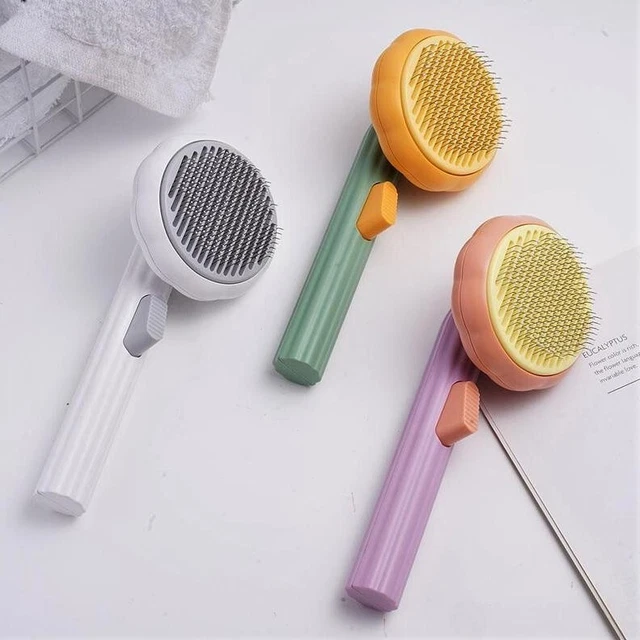 Pumpkin Pet Hair removal Dog Cat Comb Deshedding Massage Self Cleaning Brush