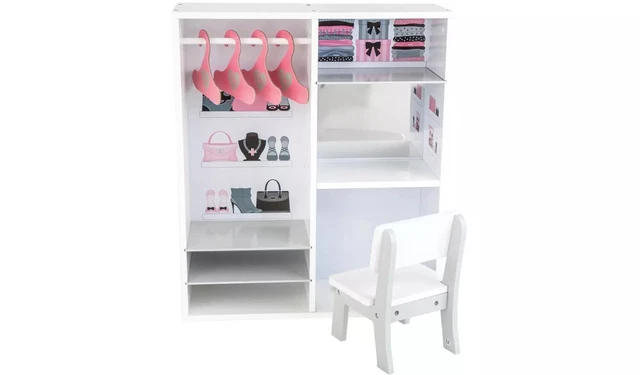 DESIGNAFRIEND DOLL WOODEN Wardrobe Read Description 19.99