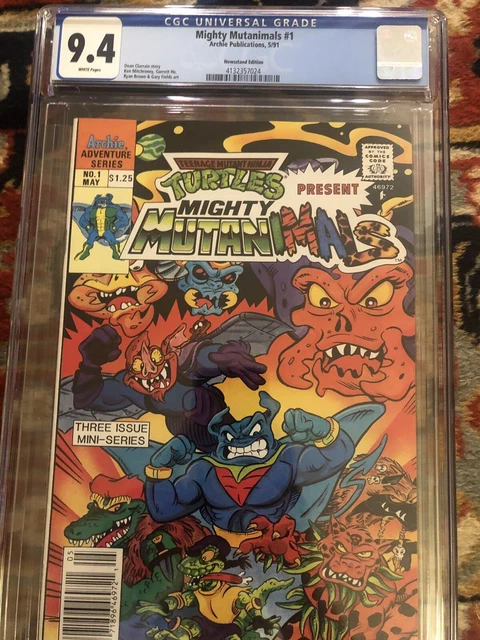 CGC 9.4 THE MIGHTY MUTANIMALS # 1 CGC 9.4 Newsstand Edition Turtles TMNT