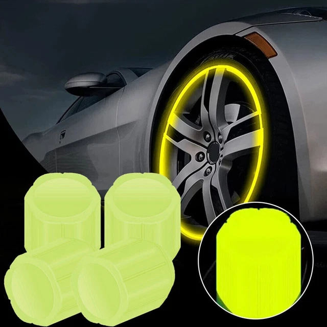 Valvola pneumatici strass lucida gambo coperture 4 pz. luminoso al buio F