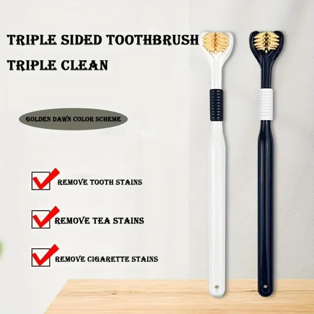 Durable Triple Sided Toothbrush Soft Bristles Adult Toothbrush  Women