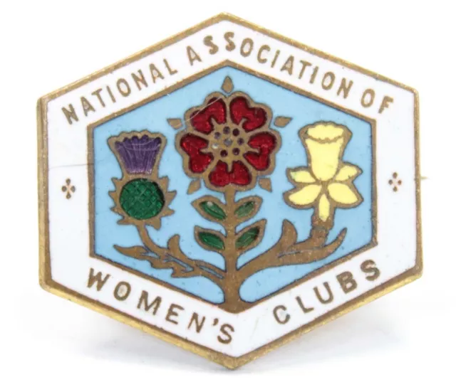 National Association of Womens Clubs gilt metal & enamel badge pin T Fattorini