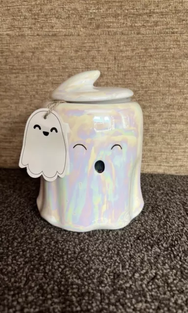 Tkmaxx Halloween Neu2023 Perlmutt Herbst Geist schillernd Aufbewahrungsglas gruselig