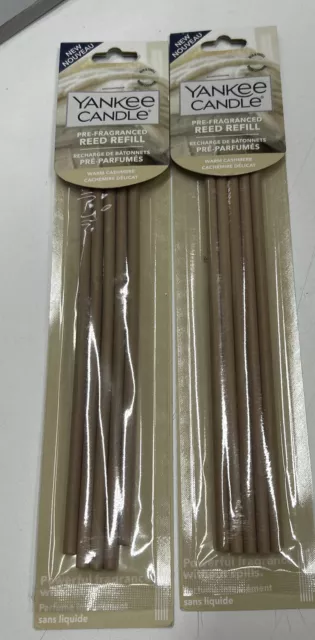 2 x Yankee candle warm Cashmere Reed Diffuser  Sticks Pre Fragranced 5 Count