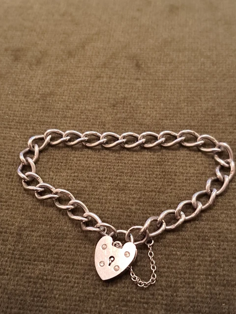 Vintage Sterling Silver Bracelet With Padlock