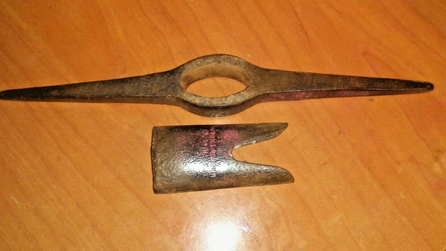 Vintage Coal Miners Pick with Steel Handle Wedge. - English Tools,Wigan.