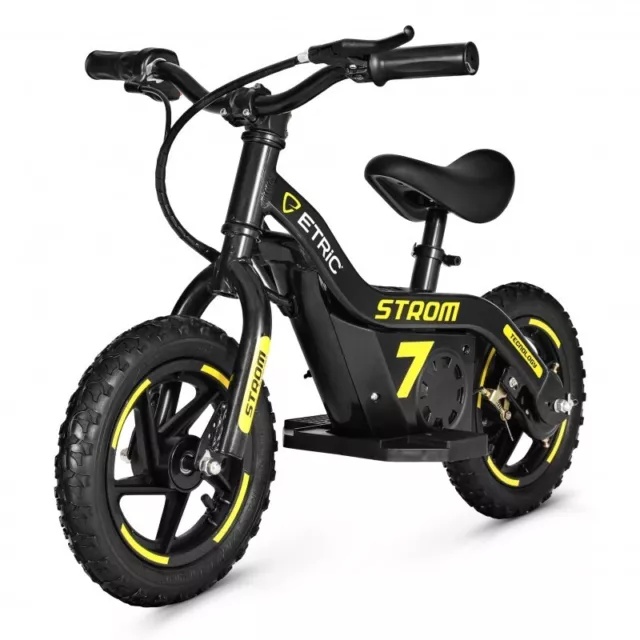 Bicicleta electrica Strom 12" 100w bateria de 24v infantil color negro amarillo