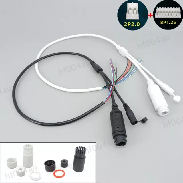 9 pin 48V to 12V POE network power Cable DC Audio IP Camera RJ45 split wire