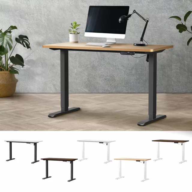 Oikiture 120CM Electric Standing Desk Single Motor Frame with Tabletop 3 Colour