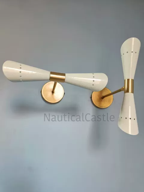 Mid Century Wall Sconce Modern Italian Bathroom Wall Lights Raw Brass Finish