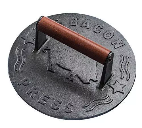 Bellemain Cast Iron Grill Press Heavy-duty Bacon Press Wood Handle 8.5"