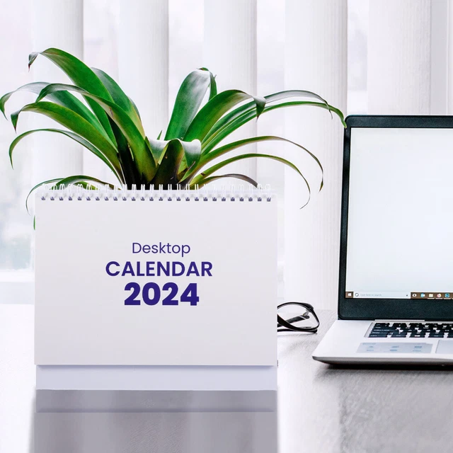 2024 DESK CALENDAR Stand Up Standing Flip Desktop Vertical Office £9.75