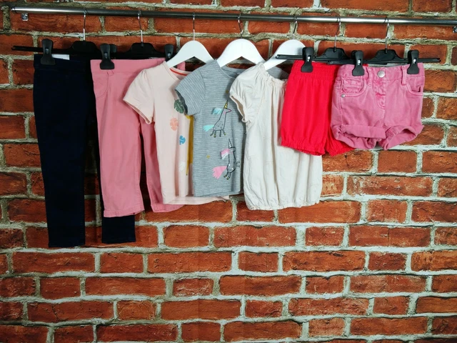 Pantaloncini Pantaloni Prossimi Ragazza Età 2-3 Anni M&S H&M Maglietta Top Giraffa Rossa 98Cm