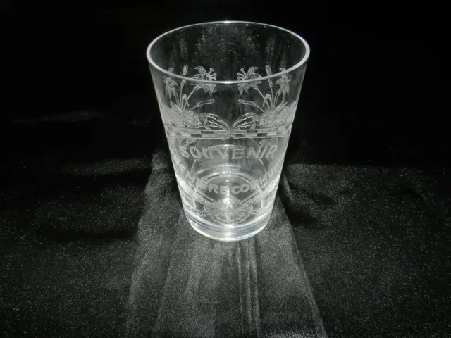 Ancien verre Souvenir de Communion cristal dégagé à l'acide Baccarat / St Louis