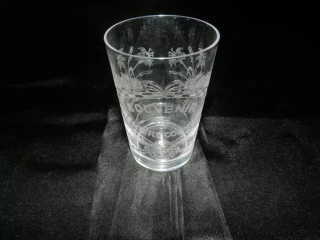 Ancien verre Souvenir de Communion cristal dégagé à l'acide Baccarat / St Louis