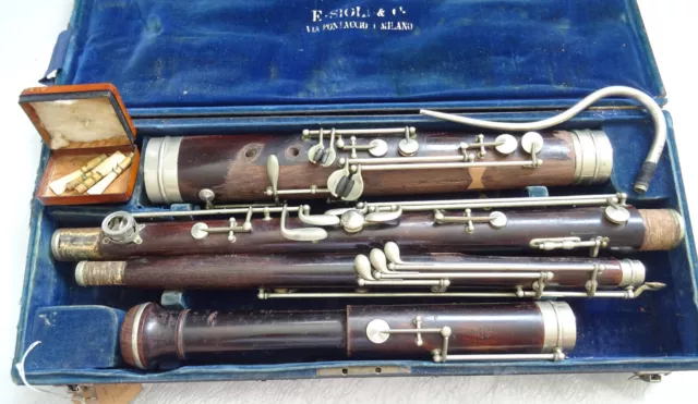 Italian Bassoon E. SIOLI Milano French System, circa 1920's Italian Bassoon E. SIOLI Milano French System, circa 1920's