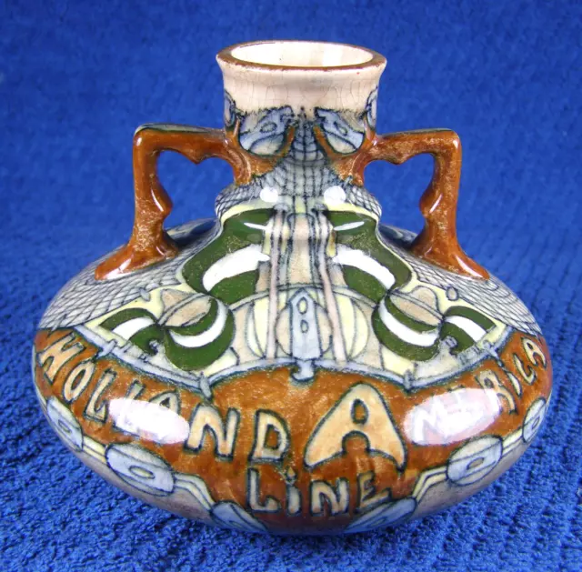 MIJNLIEFF HOLLAND UTRECHT Vase From Holland America Line Ship -Art Nouveau c1895