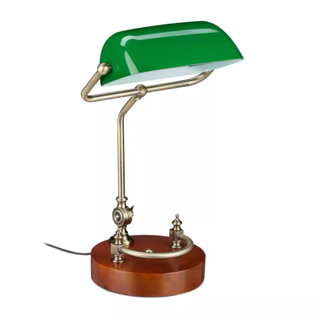 Lampada paralume orientabile vetro stile vintage anni 30 luce tavolo scrivania