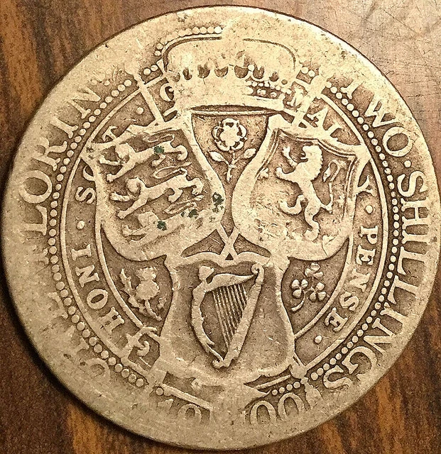 1900 Uk Gb Great Britain Silver Florin Two Shillings Coin
