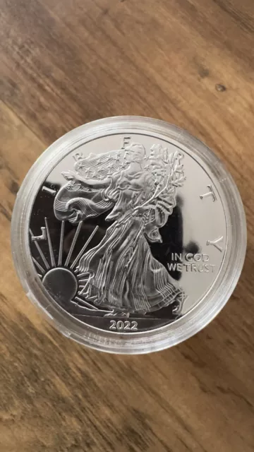 2022oz Silver plated American Eagle Dollar Coin US Mint in Capsule#...