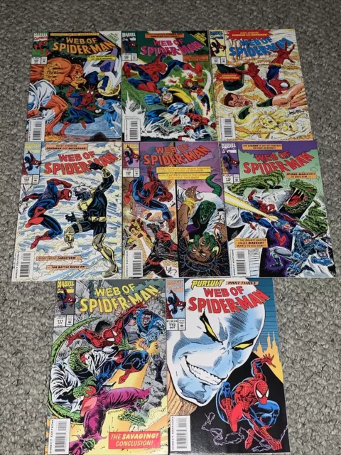 Marvel Comics Web Of Spider-man Run Lot #105 #106 #107 #108 #109 #110 #111 #112
