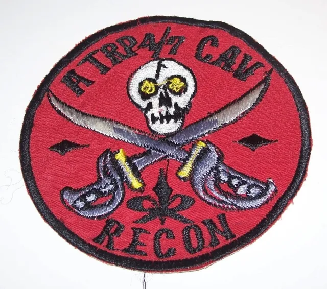 ORIGINAL COLD WAR KOREAN MADE A TROOP 4th / 7th CAVALRY RECON PATCH (GLOWS)