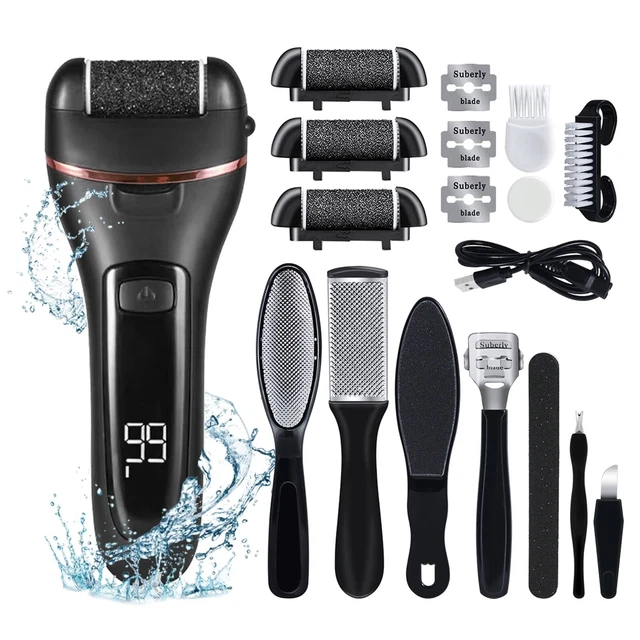 Electric Foot File for Hard Skin Remover, Feet Callus Remover Scrubber Brush ...